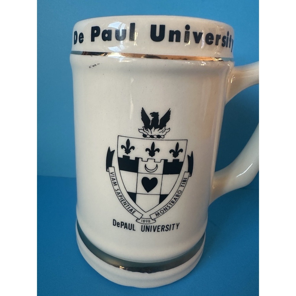 Vintage DePaul University Mug Stein Souvenir 5.5" Tall 1898 - Picture 2 of 7